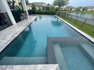 Stonehardscapes 12x24 marina grey xtreme grip marble pavers pool ,deck and spa