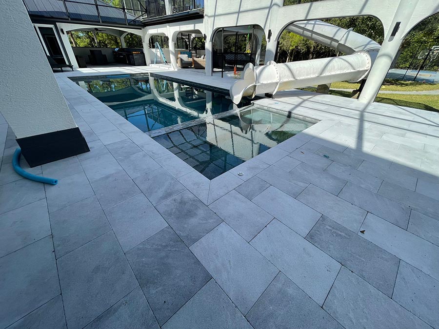 StoneHardscapes ice xtreme grip marble pavers deck 16x24