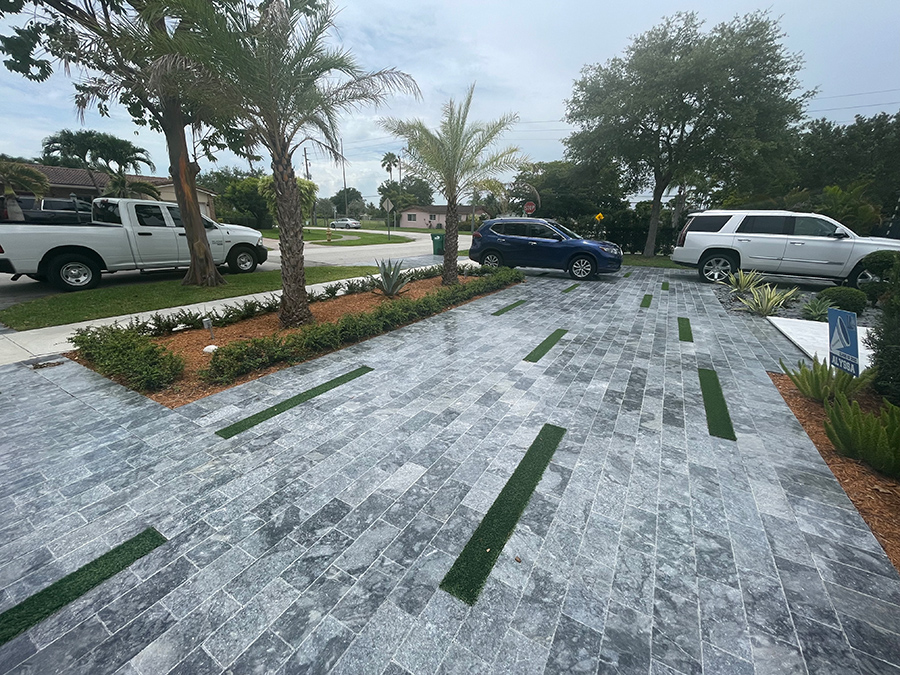 StoneHardscapes Tahoe marble pavers driveway