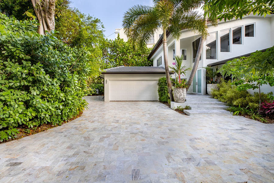 StoneHardscapes Keffalinia marble driveway in french pattern