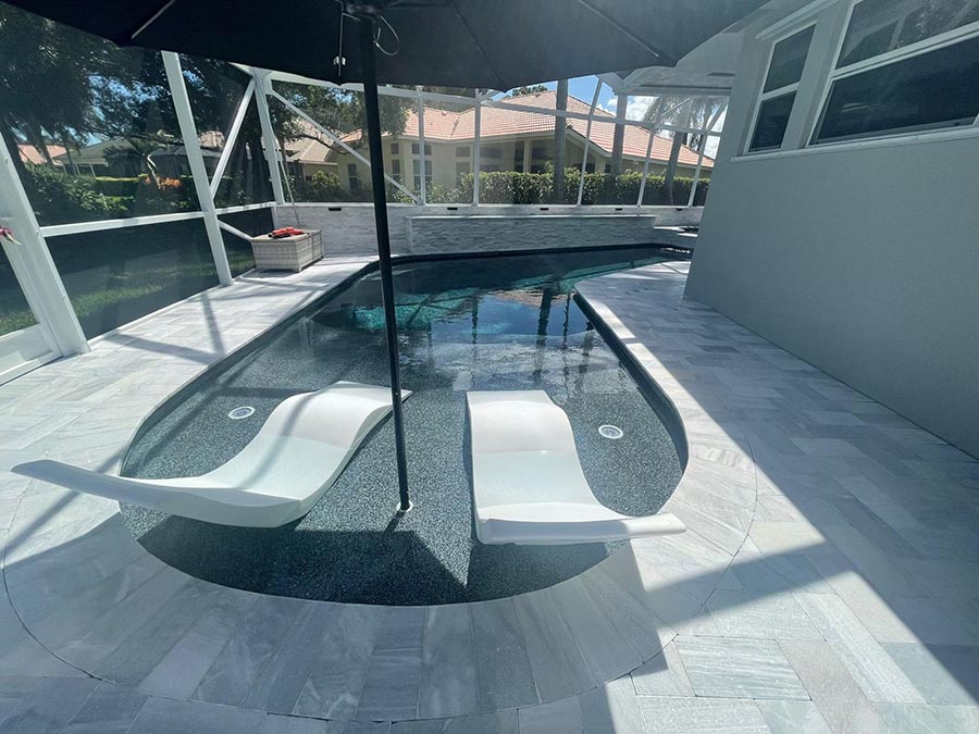 StoneHardscapes Aspen White Marble Pavers 6x12 Pool deck and coping